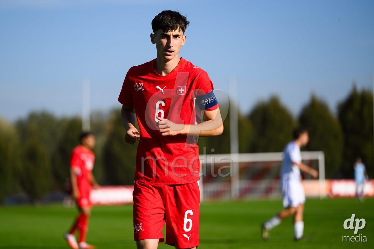 KOSMONSY, CZECH REPUBLIC - SEPTEMBER 30: Aldin Smajic of Switzerland during the International Friendly match between Switzerland U18 and Greece U18 on September 30, 2026 in Kosmonsy, Czech Republic.