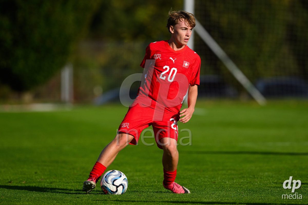 KOSMONSY, CZECH REPUBLIC - SEPTEMBER 30: Luc Gigon of Switzerland during the International Friendly match between Switzerland U18 and Greece U18 on September 30, 2026 in Kosmonsy, Czech Republic.