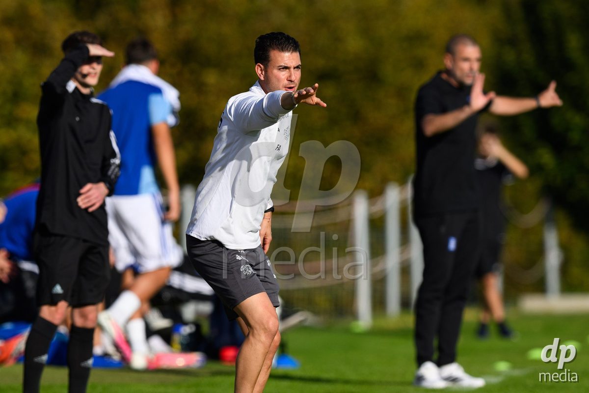 KOSMONSY, CZECH REPUBLIC - SEPTEMBER 30: Asistent Francesco Azzarito of Switzerland during the International Friendly match between Switzerland U18 and Greece U18 on September 30, 2026 in Kosmonsy, Czech Republic.