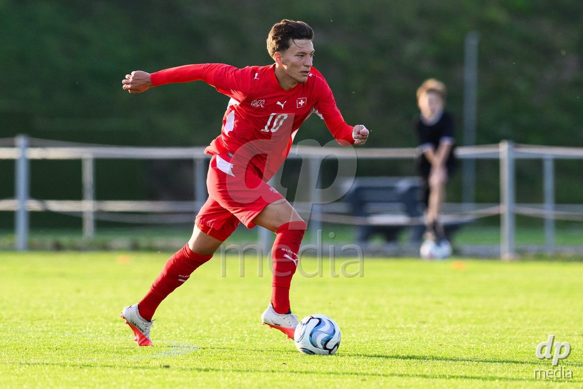 KOSMONSY, CZECH REPUBLIC - SEPTEMBER 30: Altin Azemi of Switzerland during the International Friendly match between Switzerland U18 and Greece U18 on September 30, 2026 in Kosmonsy, Czech Republic.