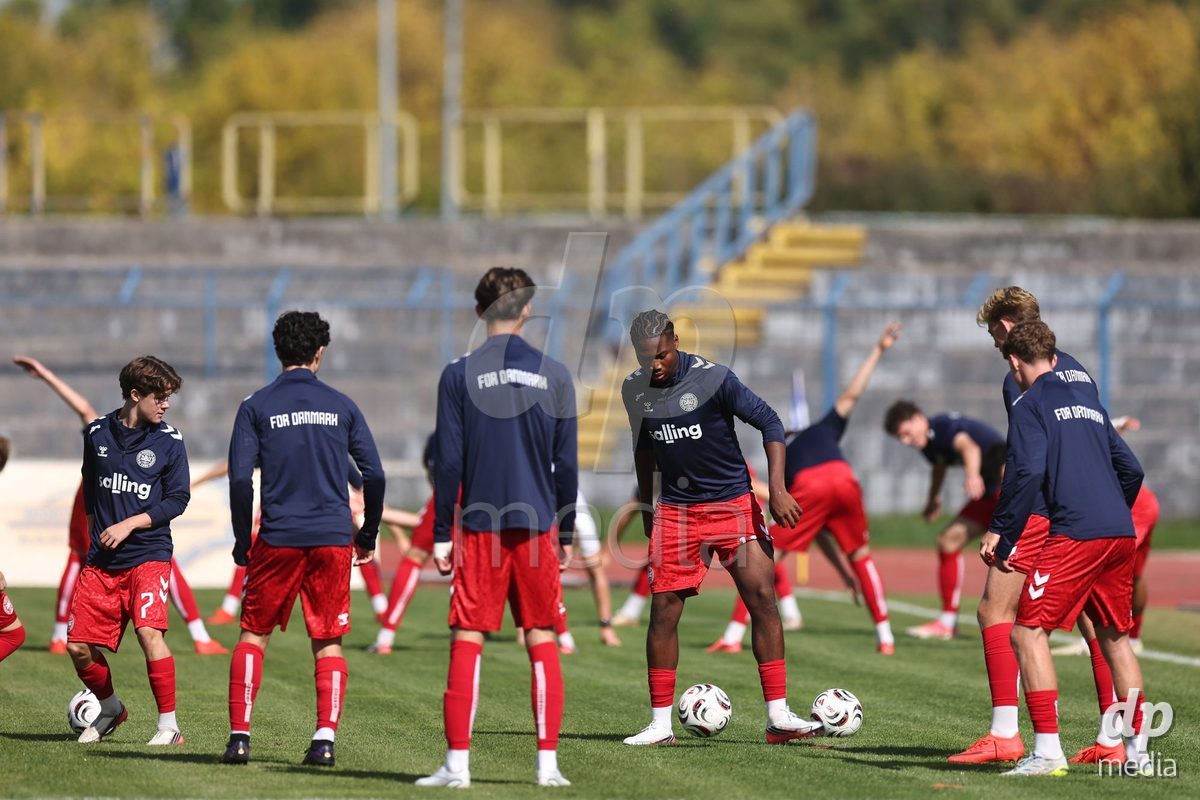 KARLOVAC, CROATIA - OCTOBER 2: Ekene Chukwuani of Denmark warms up prior to the International Friendly match between Denmark U18 and Croatia U18 at Branko Cavlovic-Cavlek Stadium on October 2, 2026 in Karlovac, Croatia. Photo: Slavko Midzor/Pixsell/DP Media