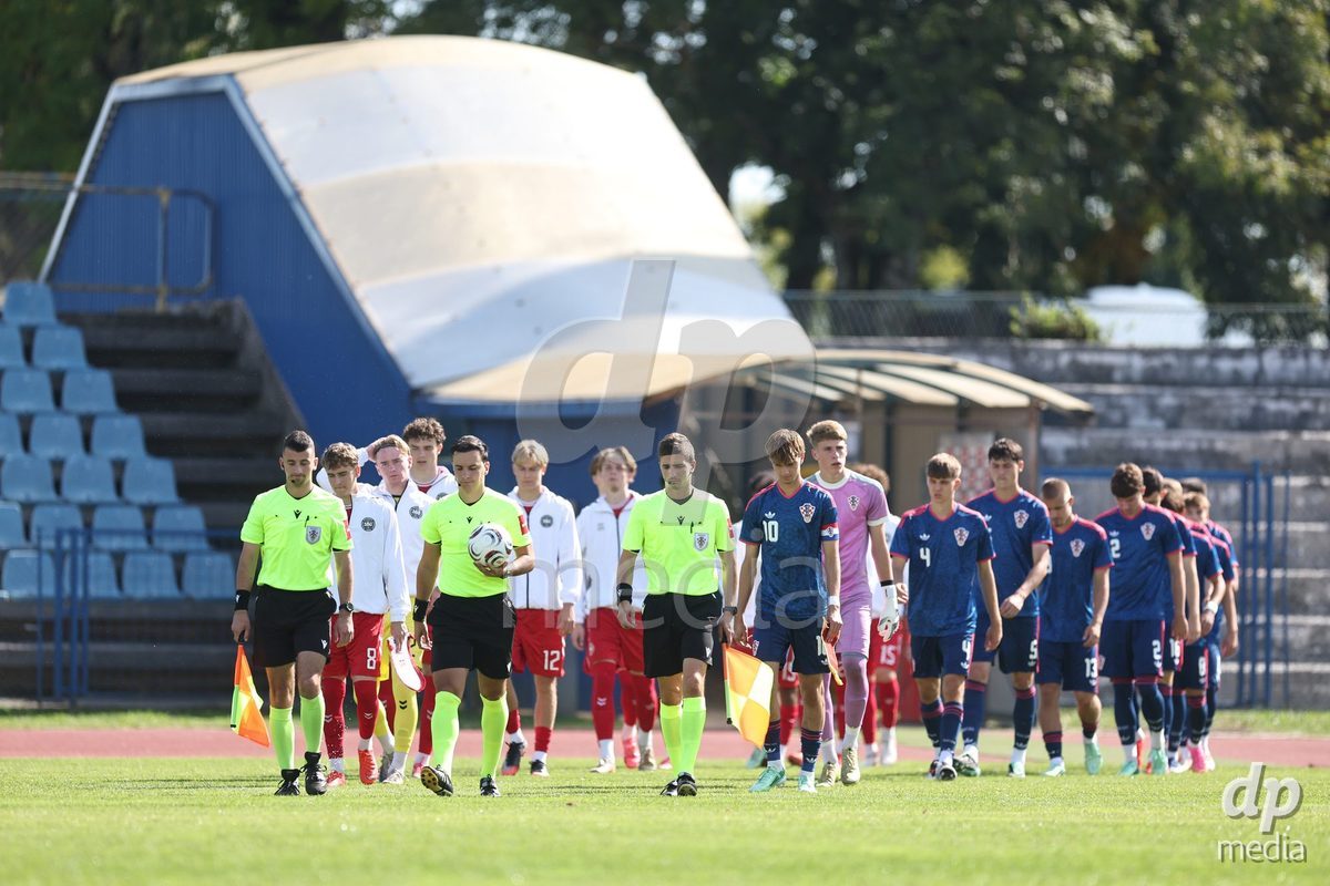 KARLOVAC, CROATIA - OCTOBER 2: Players of Denmark and players of Croatia during the International Friendly match between Denmark U18 and Croatia U18 at Branko Cavlovic-Cavlek Stadium on October 2, 2026 in Karlovac, Croatia. Photo: Slavko Midzor/Pixsell/DP Media