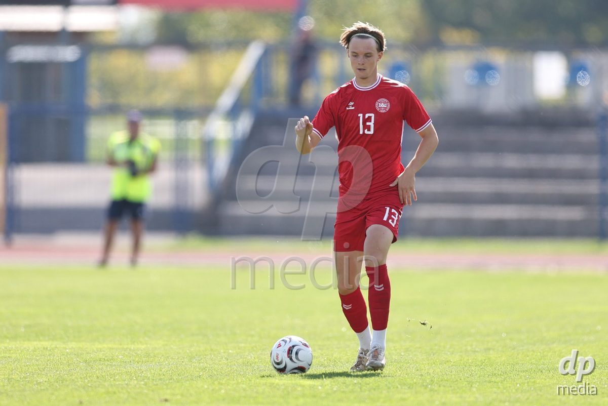 KARLOVAC, CROATIA - OCTOBER 2: Willads Emil Tuxen of Denmark controls the ball during the International Friendly match between Denmark U18 and Croatia U18 at Branko Cavlovic-Cavlek Stadium on October 2, 2026 in Karlovac, Croatia. Photo: Slavko Midzor/Pixsell/DP Media