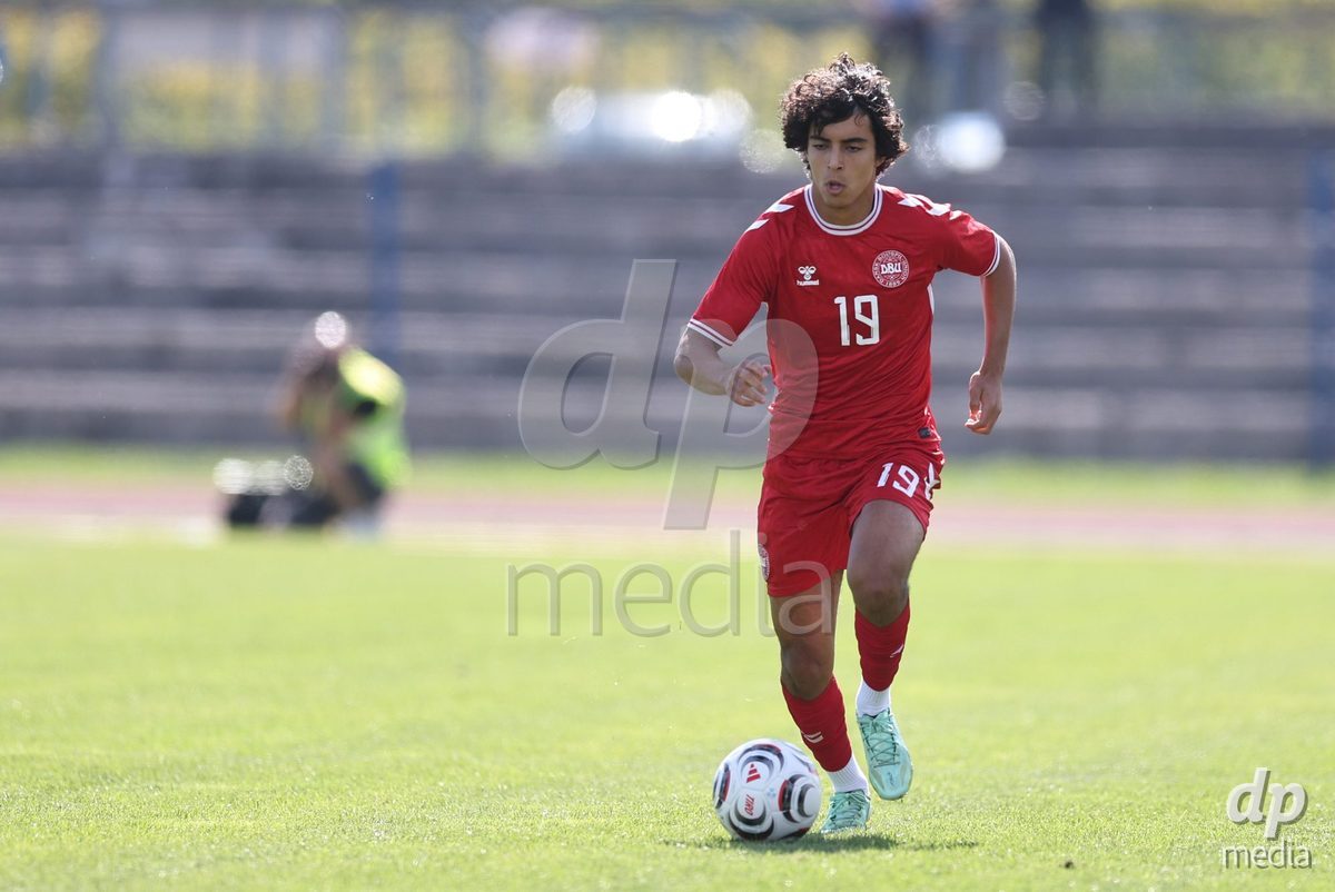 KARLOVAC, CROATIA - OCTOBER 2: Ishaq Holalam of Denmark runs with the ball during the International Friendly match between Denmark U18 and Croatia U18 at Branko Cavlovic-Cavlek Stadium on October 2, 2026 in Karlovac, Croatia. Photo: Slavko Midzor/Pixsell/DP Media