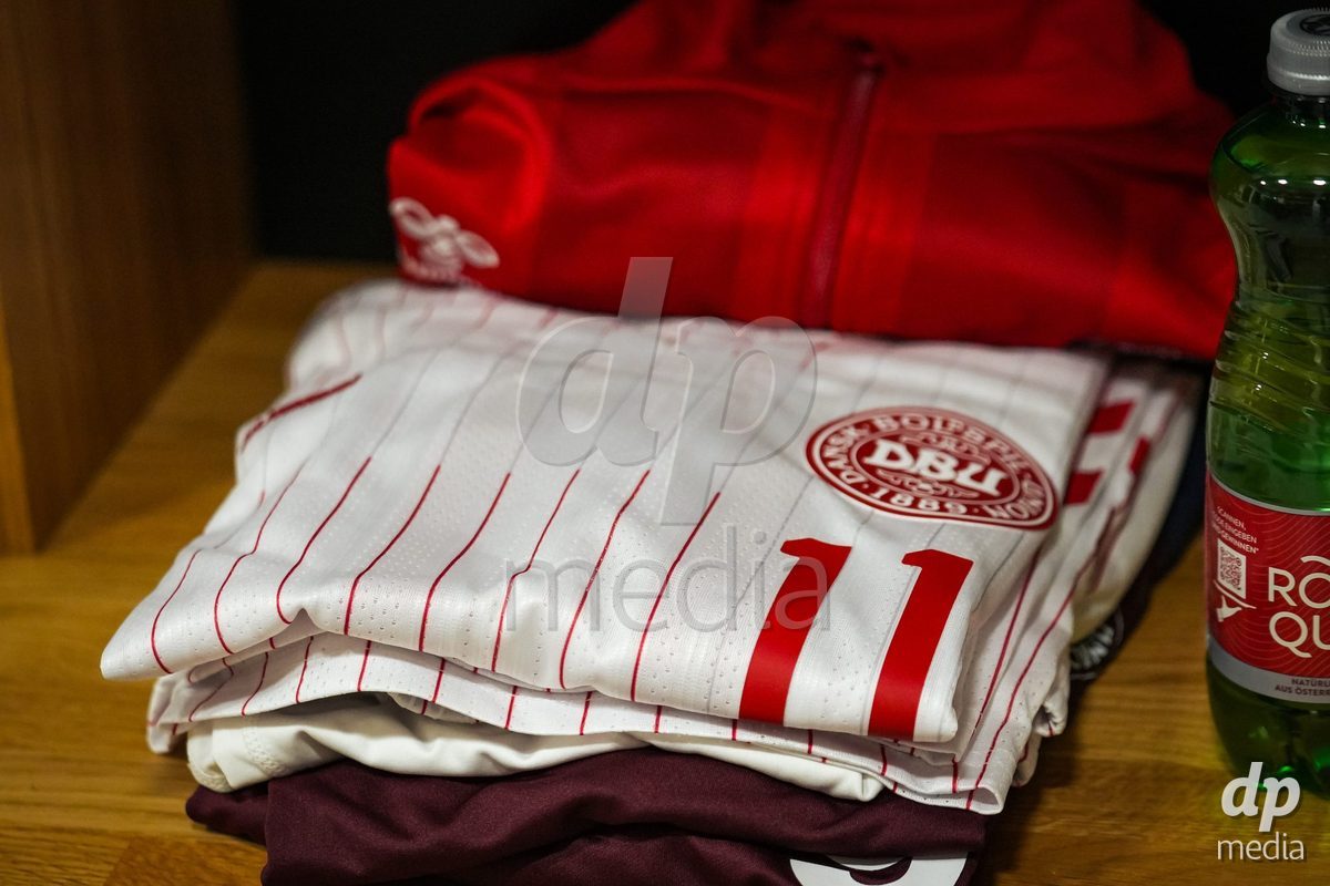 VIENNA, AUSTRIA - OCTOBER 2: Dressing Room Denmark  during the UEFA European Qualifiers match between Austria U21 and Denmark U21 at Wiener Sport-Club Stadion on October 2, 2026 in Vienna, Austria.