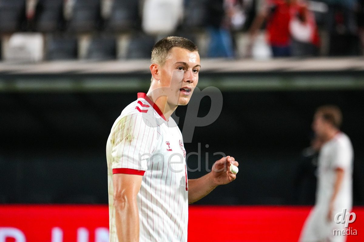 VIENNA, AUSTRIA - OCTOBER 2: Lasse Flo (Dänemark U21, 12) during the UEFA European Qualifiers match between Austria U21 and Denmark U21 at Wiener Sport-Club Stadion on October 2, 2026 in Vienna, Austria.
