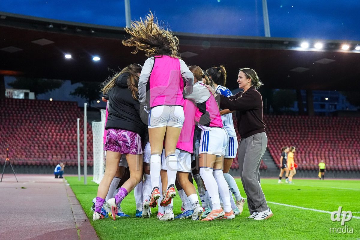 ZURICH, SWITZERLAND - OCTOBER 2: Ella Ljustina of Grasshopper Club Zurich celebrates with teammates after scoring her teams second goal during the AXA Women's Super League match between GC Frauenfussball and FC Zurich at Letzigrund on October 2, 2026 in Zurich, Switzerland.