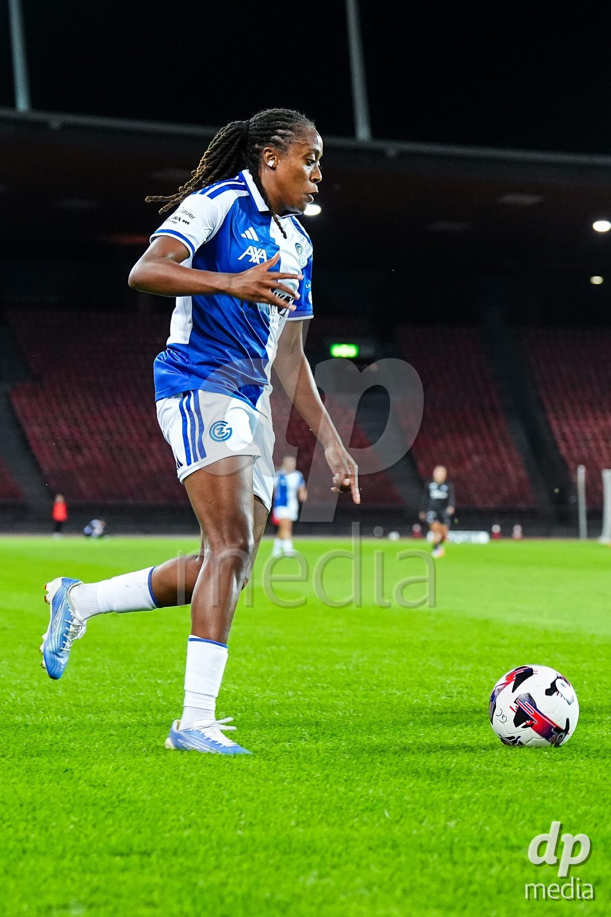 ZURICH, SWITZERLAND - OCTOBER 2:  Paige Bailey-Gayle of Grasshopper Club Zurich controls the ball during the AXA Women's Super League match between GC Frauenfussball and FC Zurich at Letzigrund on October 2, 2026 in Zurich, Switzerland.