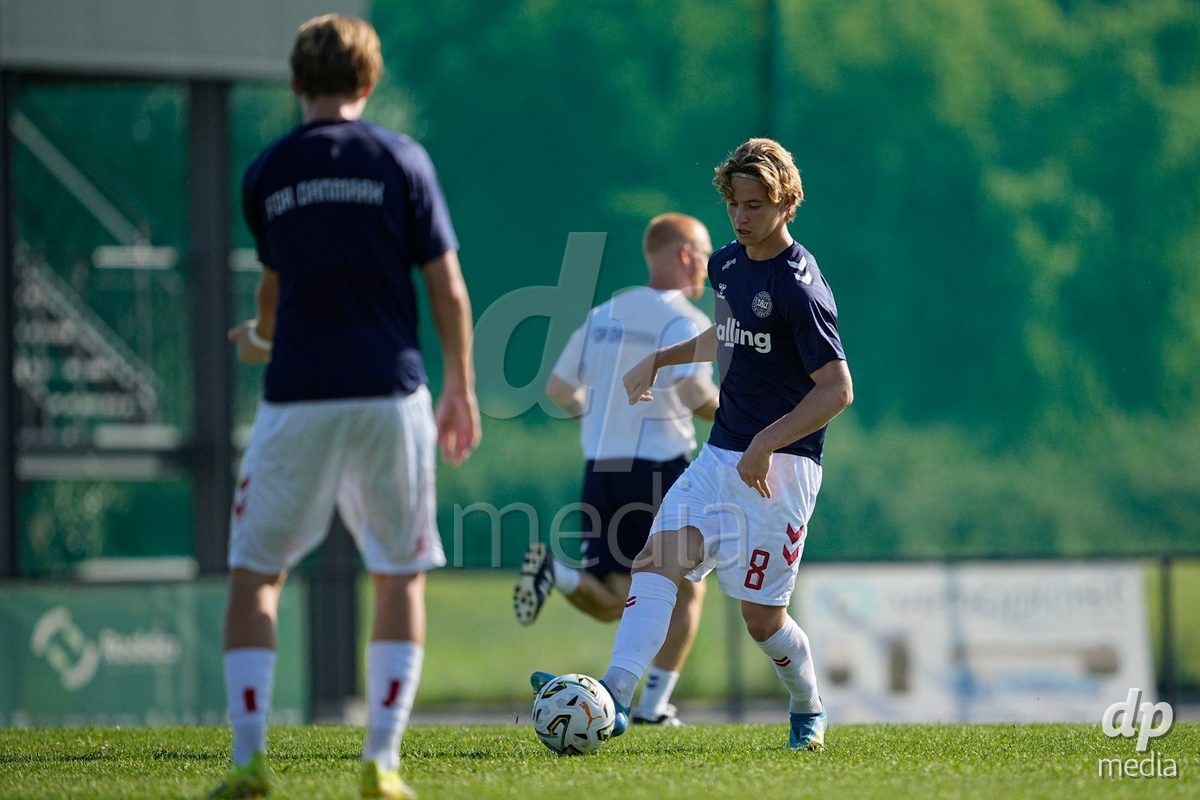 CANTAHEDE, PORTUGAL- OCTOBER 3: Silas Christensen of Denmark during the International Friendly match between Denmark U17 and Saudi Arabia U17 at Complexo Desportivo de Cantanhede on October 3, 2026 in Cantanhede, Portugal.