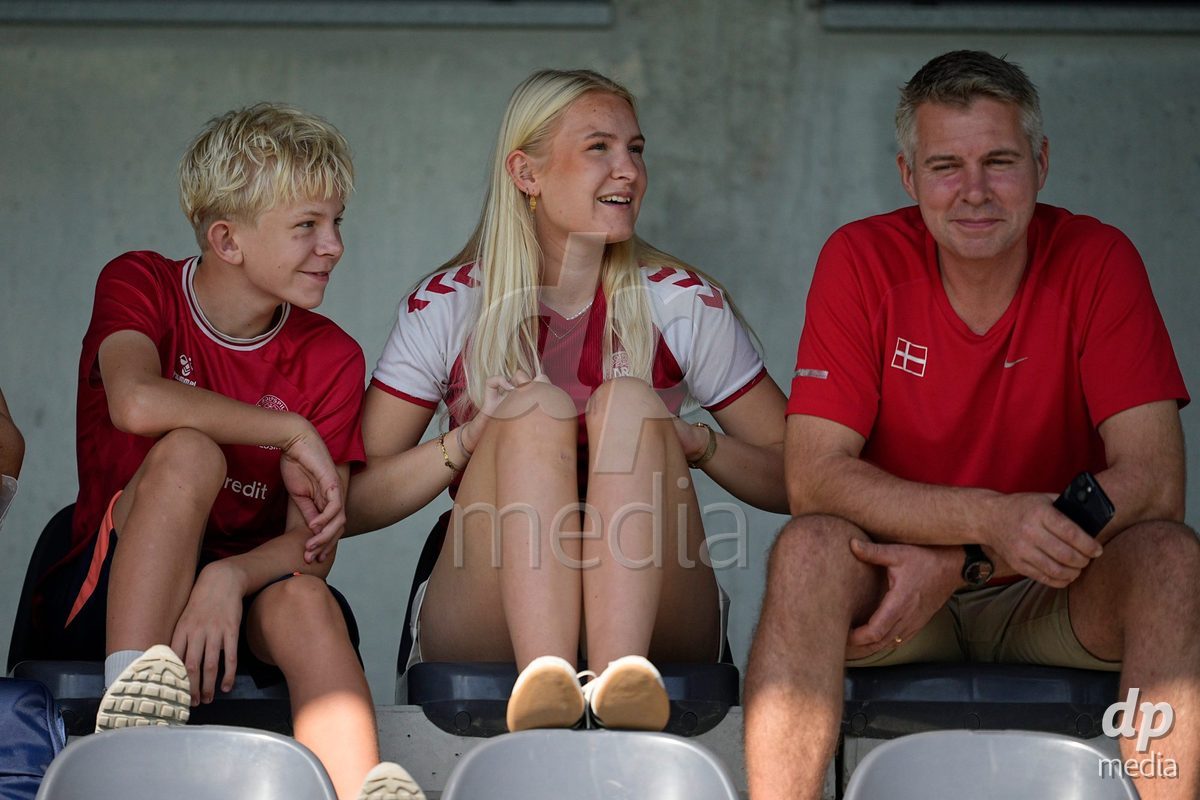 CANTAHEDE, PORTUGAL- OCTOBER 3: Denmark fans during the International Friendly match between Denmark U17 and Saudi Arabia U17 at Complexo Desportivo de Cantanhede on October 3, 2026 in Cantanhede, Portugal.