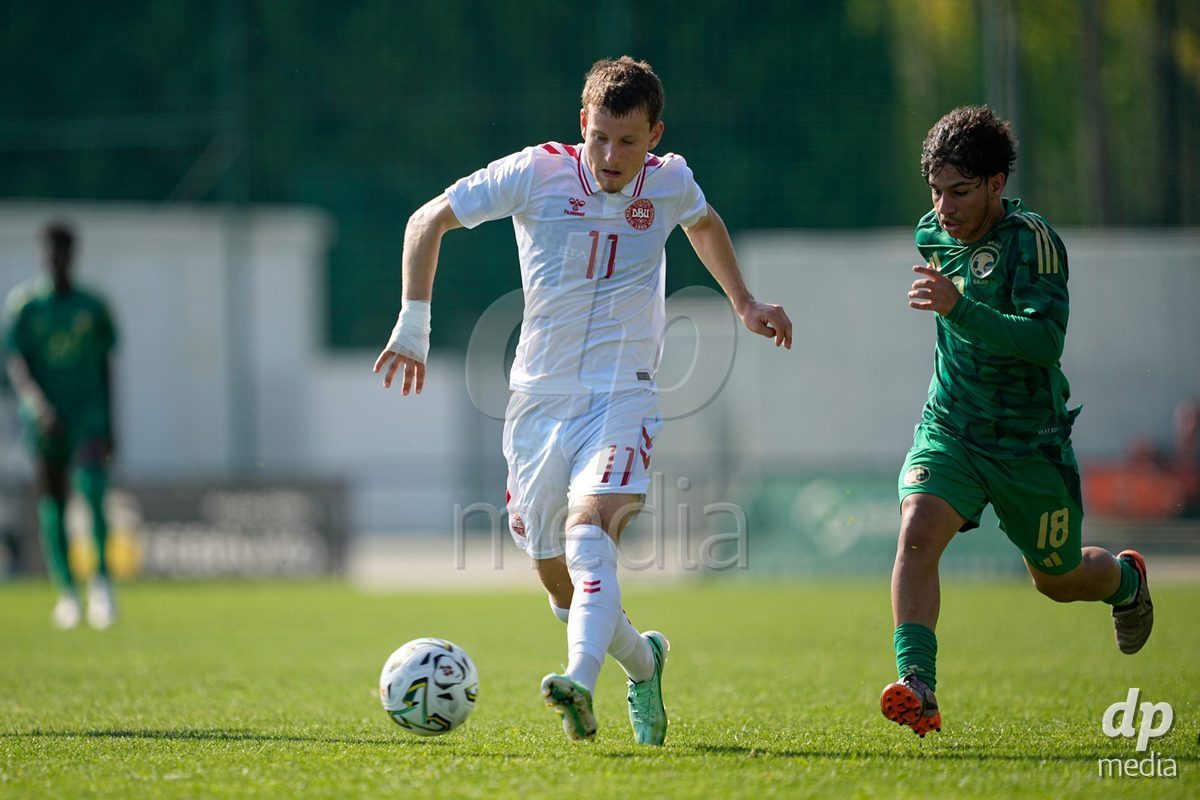 CANTAHEDE, PORTUGAL- OCTOBER 3: Louie Heriba of Denmark during the International Friendly match between Denmark U17 and Saudi Arabia U17 at Complexo Desportivo de Cantanhede on October 3, 2026 in Cantanhede, Portugal.