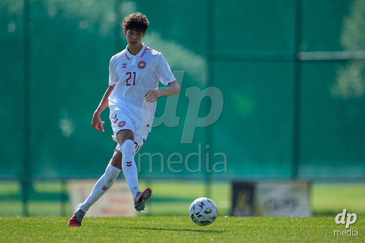 CANTAHEDE, PORTUGAL- OCTOBER 3: Patrick Puggaard of Denmark during the International Friendly match between Denmark U17 and Saudi Arabia U17 at Complexo Desportivo de Cantanhede on October 3, 2026 in Cantanhede, Portugal.