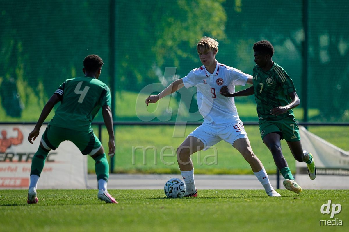 CANTAHEDE, PORTUGAL- OCTOBER 3: Tristan Thomsen of Denmark during the International Friendly match between Denmark U17 and Saudi Arabia U17 at Complexo Desportivo de Cantanhede on October 3, 2026 in Cantanhede, Portugal.