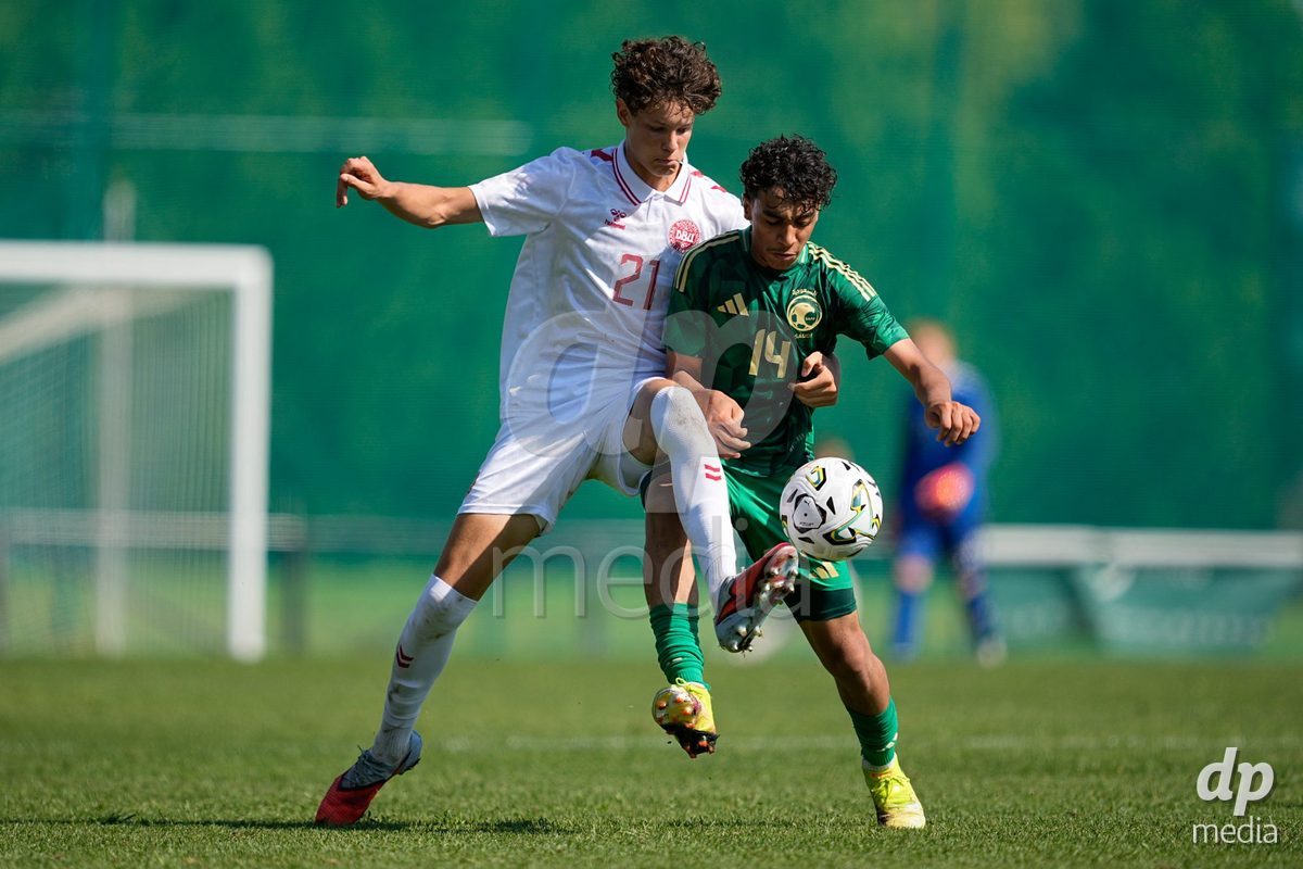 CANTAHEDE, PORTUGAL- OCTOBER 3: Patrick Puggaard of Denmark during the International Friendly match between Denmark U17 and Saudi Arabia U17 at Complexo Desportivo de Cantanhede on October 3, 2026 in Cantanhede, Portugal.
