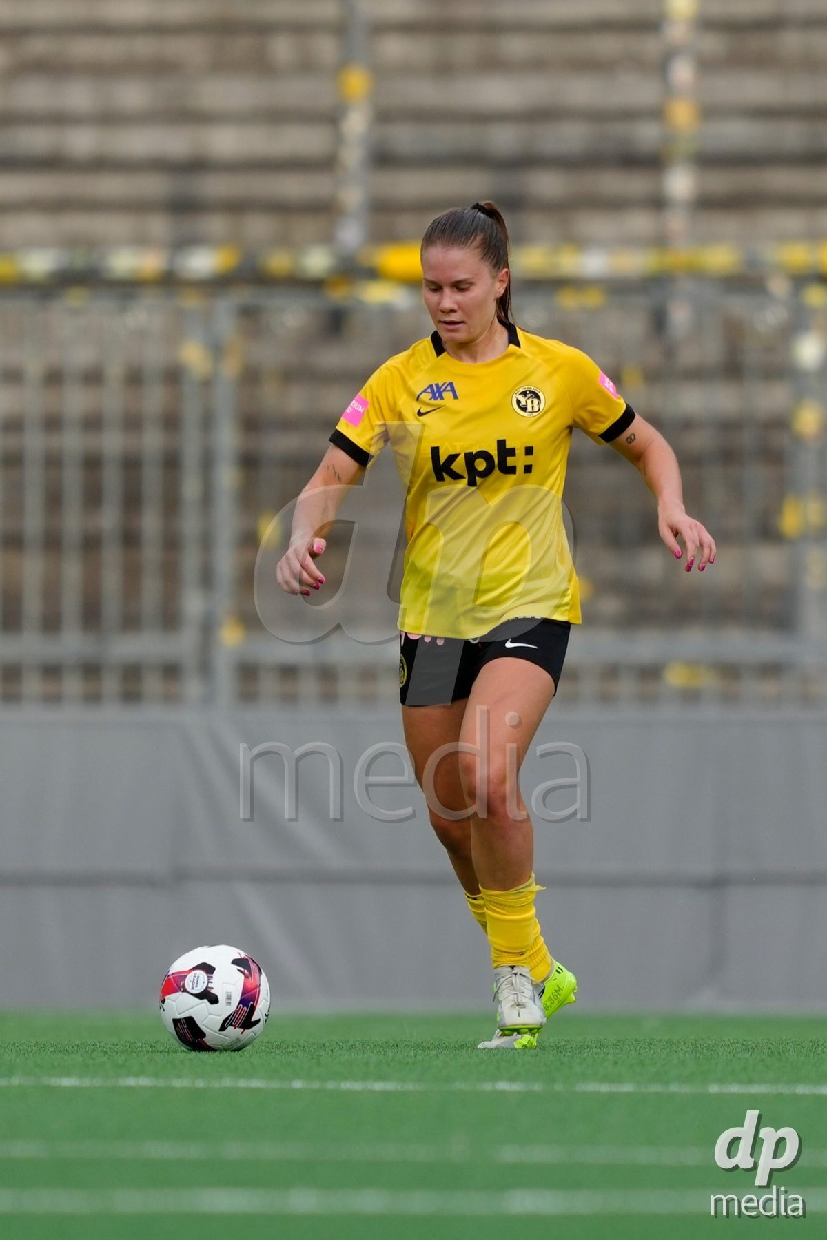 BERN, SWITZERLAND - OCTOBER 3: Emilie Bernhardt (31 YB Frauen) during the AXA Women's Super League match between BSC YB Frauen and FC Luzern at Wankdorf Stadion on October 3, 2026 in Bern, Switzerland.