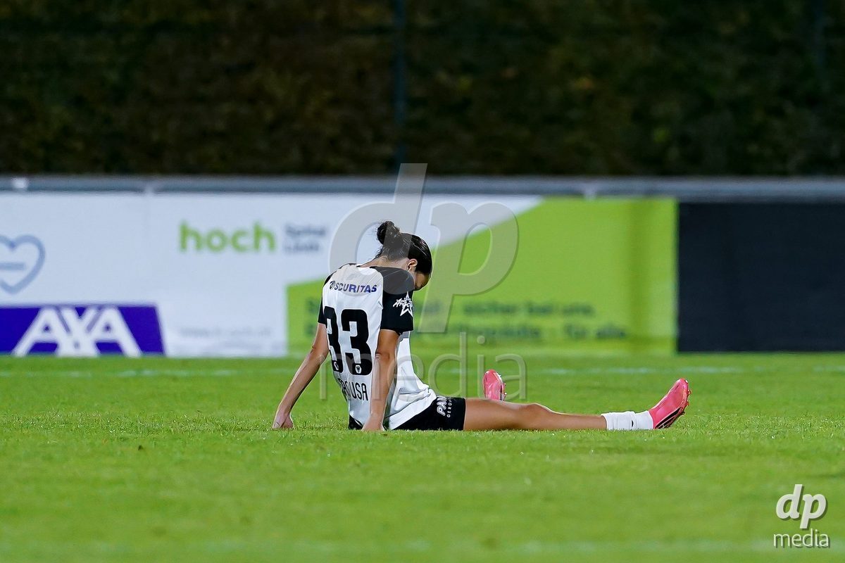 RAPPERSWIL, SWITZERLAND - OCTOBER 3: Aida Ragusa of FC Aarau Frauen after losing the AXA Women's Super League match between FC Rapperswil-Jona and FC Aarau Frauen at Grunfeld on October 3, 2026 in Rapperswil, Switzerland.