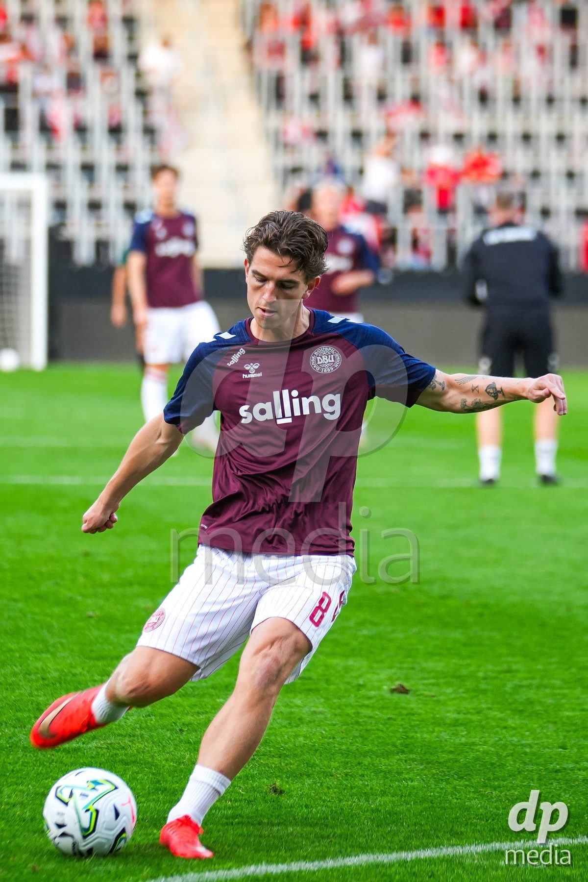 VIENNA, AUSTRIA - OCTOBER 2: Valdemar Byskov Andreasen (Dänemark U21, 8) during the UEFA European Qualifiers match between Austria U21 and Denmark U21 at Wiener Sport-Club Stadion on October 2, 2026 in Vienna, Austria.