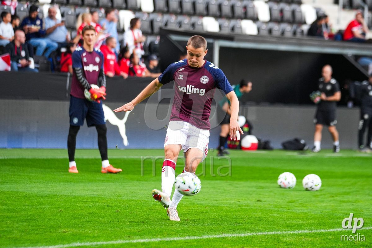 VIENNA, AUSTRIA - OCTOBER 2: Lasse Flo (Dänemark U21, 12) during the UEFA European Qualifiers match between Austria U21 and Denmark U21 at Wiener Sport-Club Stadion on October 2, 2026 in Vienna, Austria.