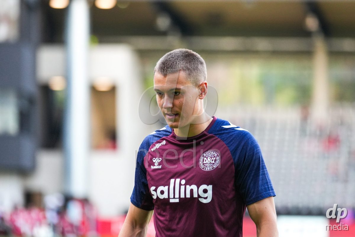 VIENNA, AUSTRIA - OCTOBER 2: Lasse Flo (Dänemark U21, 12) during the UEFA European Qualifiers match between Austria U21 and Denmark U21 at Wiener Sport-Club Stadion on October 2, 2026 in Vienna, Austria.