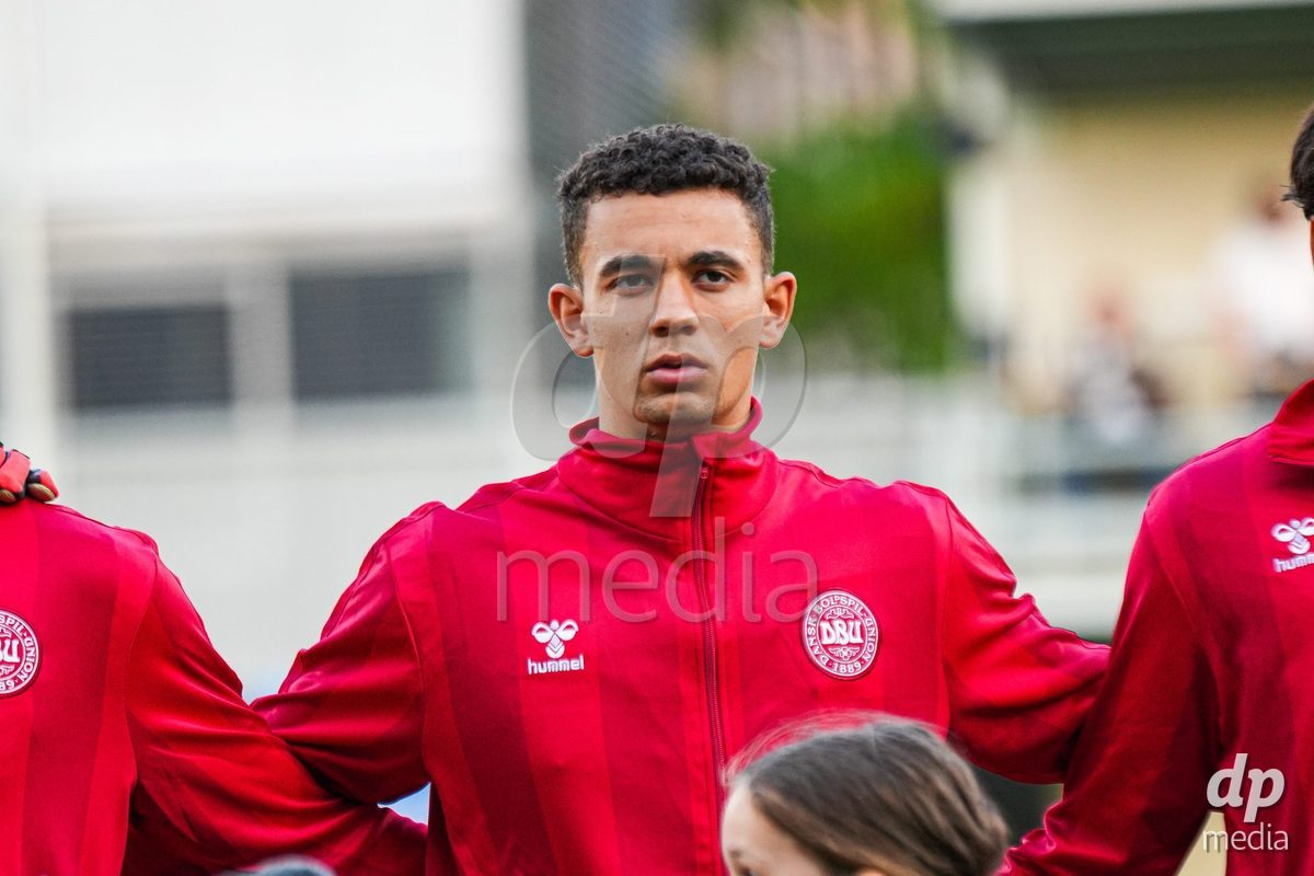 VIENNA, AUSTRIA - OCTOBER 2: Marcus Mccoy (Dänemark U21, 13) during the UEFA European Qualifiers match between Austria U21 and Denmark U21 at Wiener Sport-Club Stadion on October 2, 2026 in Vienna, Austria.