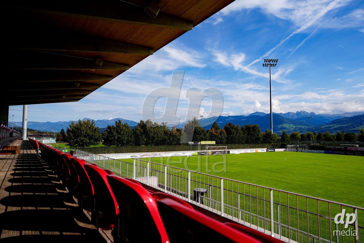 RAPPERSWIL, SWITZERLAND - OCTOBER 3: General view of Grunfeld prior to the AXA Women's Super League match between FC Rapperswil-Jona and FC Aarau Frauen at Grunfeld on October 3, 2026 in Rapperswil, Switzerland.