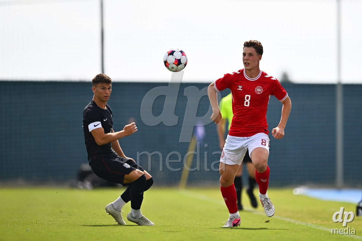 SAN PEDRO DEL PINATAR, SPAIN - OCTOBER 4: Jonatan Lindekilde of Denmark during the International Friendly match between Denmark U20 and USA U20 at Pinatar Arena on October 4, 2026 in San Pedro del Pinatar, Spain.