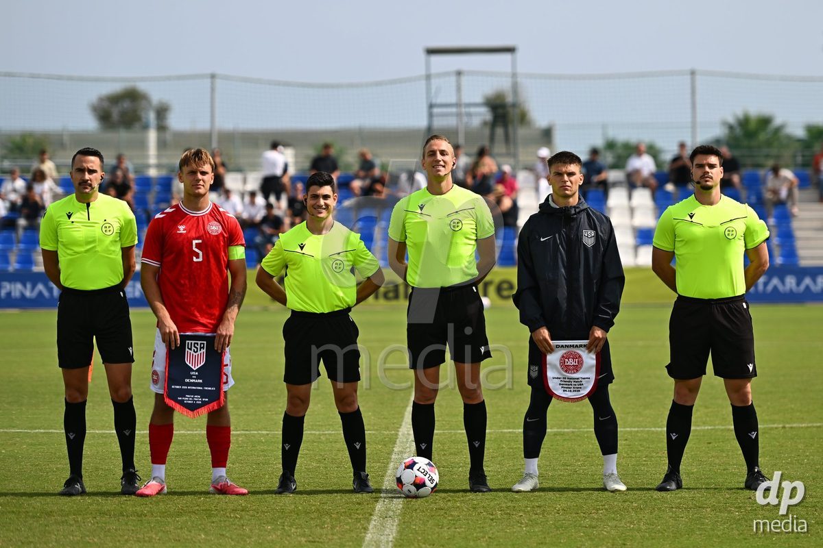 SAN PEDRO DEL PINATAR, SPAIN - OCTOBER 4: Lukas Larsen of Denmark during the International Friendly match between Denmark U20 and USA U20 at Pinatar Arena on October 4, 2026 in San Pedro del Pinatar, Spain.