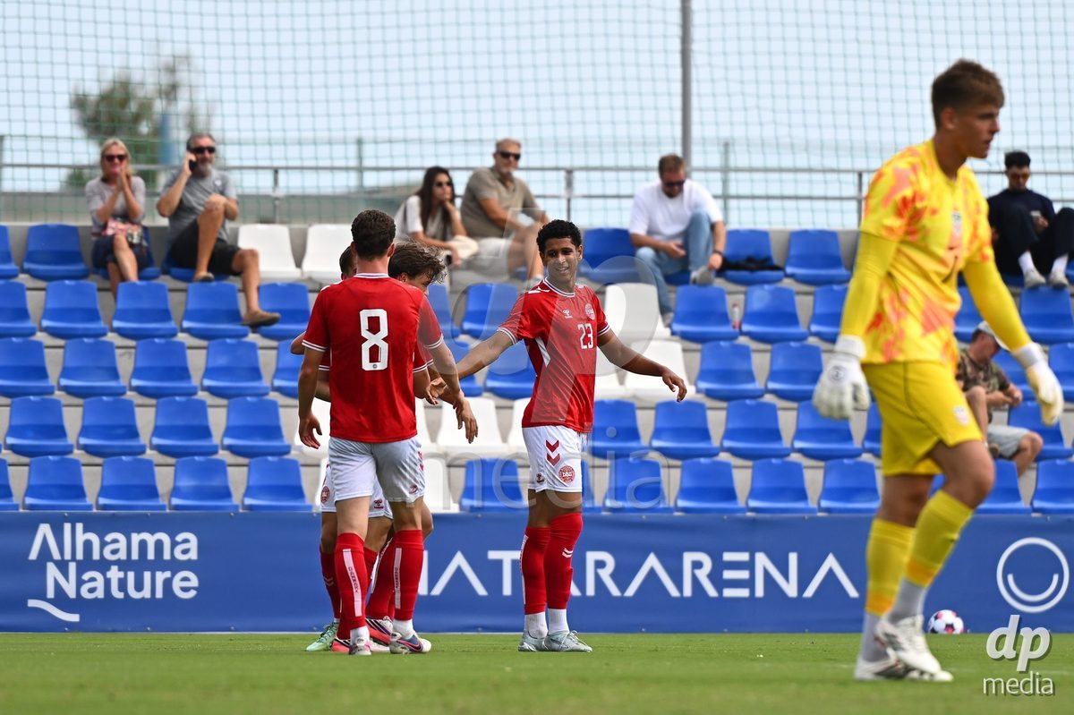 SAN PEDRO DEL PINATAR, SPAIN - OCTOBER 4: Julius Emefile of Denmark during the International Friendly match between Denmark U20 and USA U20 at Pinatar Arena on October 4, 2026 in San Pedro del Pinatar, Spain.