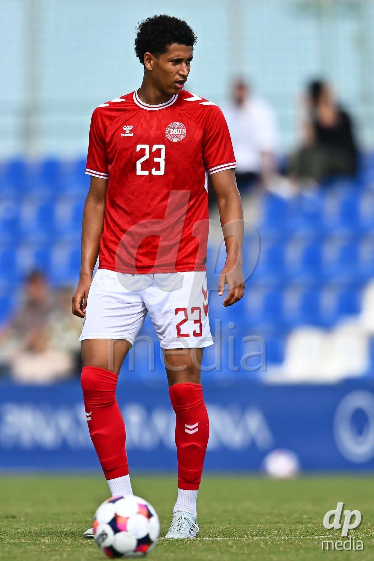 SAN PEDRO DEL PINATAR, SPAIN - OCTOBER 4: Julius Emefile of Denmark during the International Friendly match between Denmark U20 and USA U20 at Pinatar Arena on October 4, 2026 in San Pedro del Pinatar, Spain.