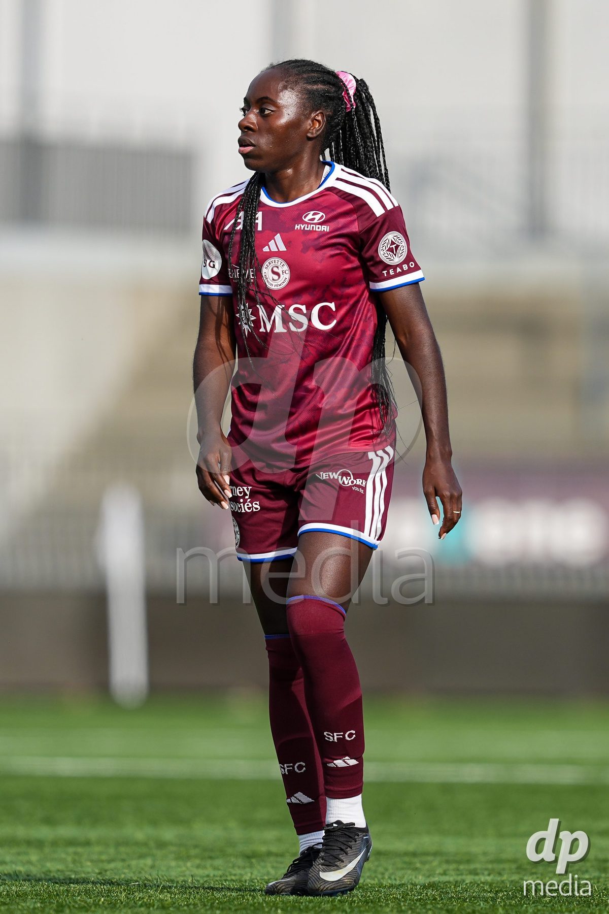 WIL, SWITZERLAND - OCTOBER 4: Benedicte Simon of Servette FC Chenois Feminin looks on during the AXA Women's Super League match between FC St. Gallen 1879 and Servette FC Chenois Feminin at Lidl Sportpark on October 4, 2026 in Wil, Switzerland.