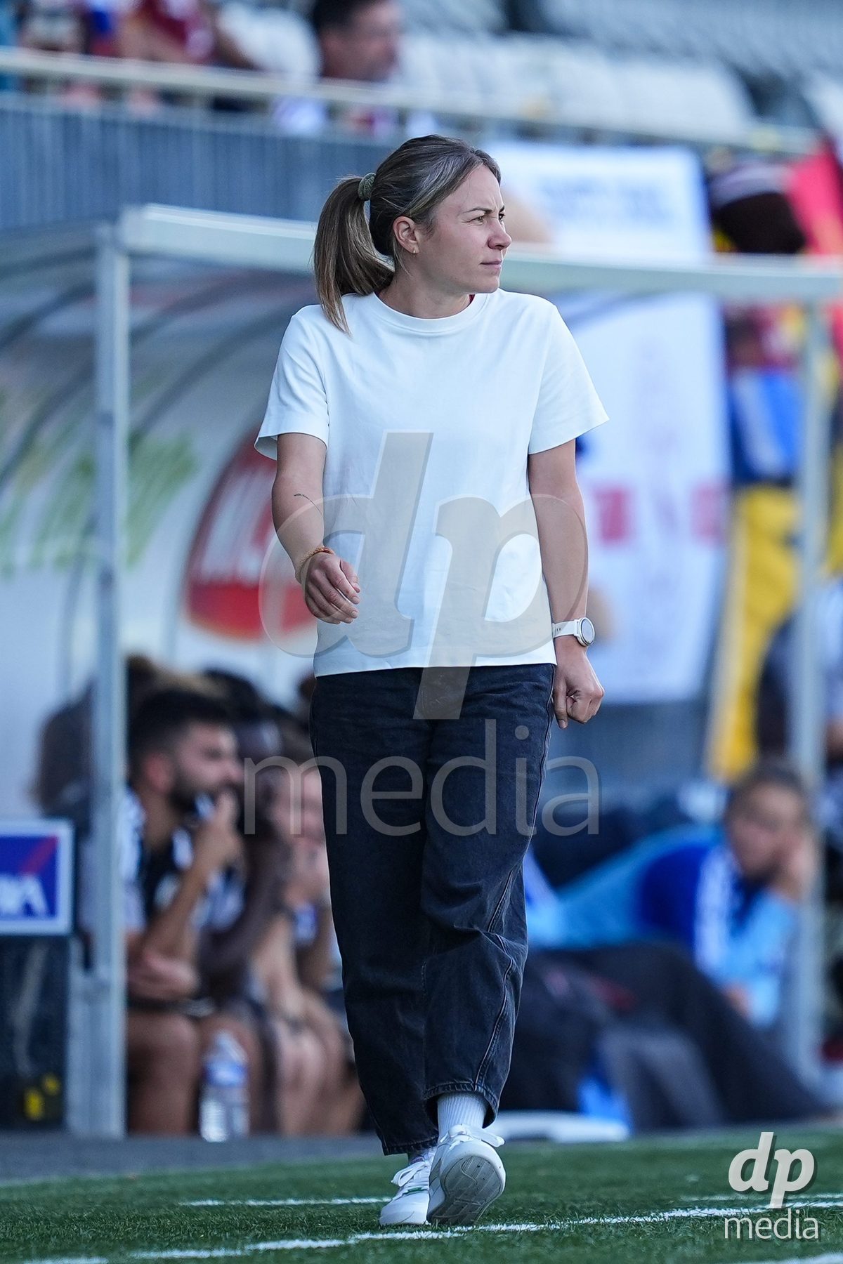 WIL, SWITZERLAND - OCTOBER 4: Jasmin Schweer, Head Coach of FC St. Gallen during the AXA Women's Super League match between FC St. Gallen 1879 and Servette FC Chenois Feminin at Lidl Sportpark on October 4, 2026 in Wil, Switzerland.