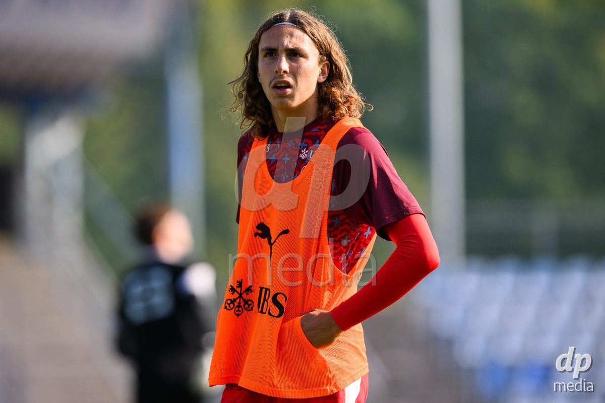 USTI NAD LABEM, CZECH REPUBLIC - OCTOBER 3: Ivan Izquierdo of Switzerland during warm up before the International Friendly match between Slovakia and Switzerland on October 3, 2026 in Ustí nad Labem, Czech Republic.