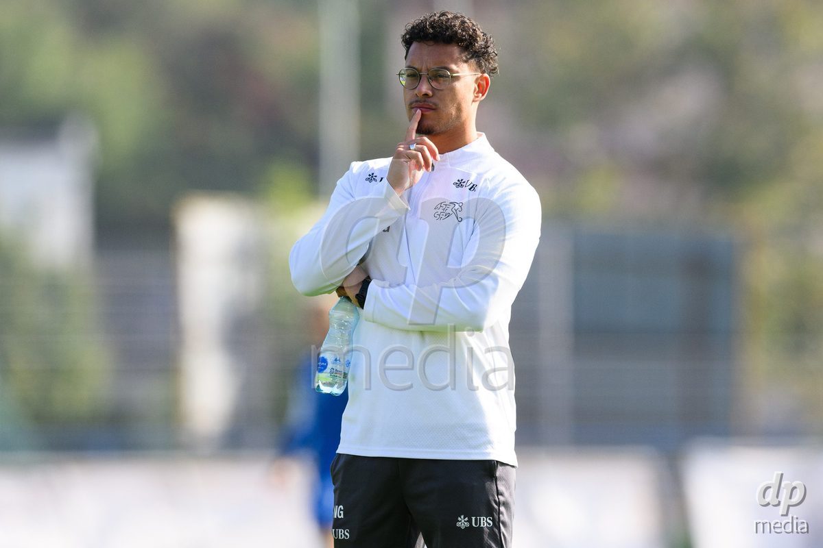 USTI NAD LABEM, CZECH REPUBLIC - OCTOBER 3: Team manager Nicolas Gonzalez of Switzerland during warm up before the International Friendly match between Slovakia and Switzerland on October 3, 2026 in Ustí nad Labem, Czech Republic.