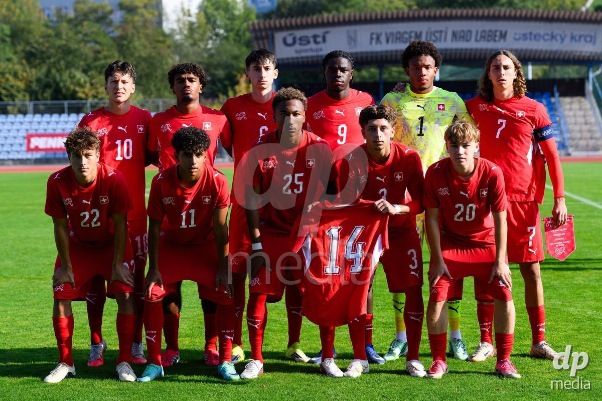 USTI NAD LABEM, CZECH REPUBLIC - OCTOBER 3: Team of Switzerland during the International Friendly match between Slovakia and Switzerland on October 3, 2026 in Ustí nad Labem, Czech Republic.