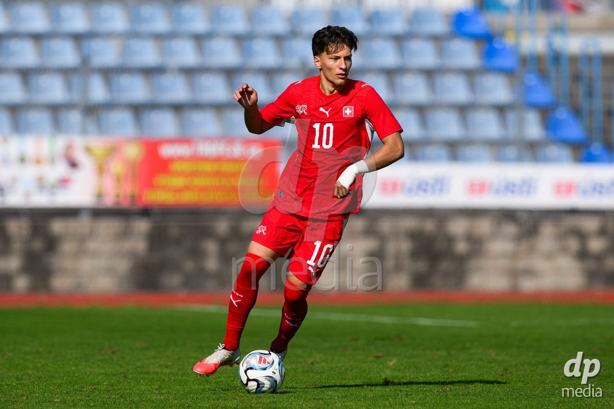 USTI NAD LABEM, CZECH REPUBLIC - OCTOBER 3: Altin Azemi of Switzerland during the International Friendly match between Slovakia and Switzerland on October 3, 2026 in Ustí nad Labem, Czech Republic.