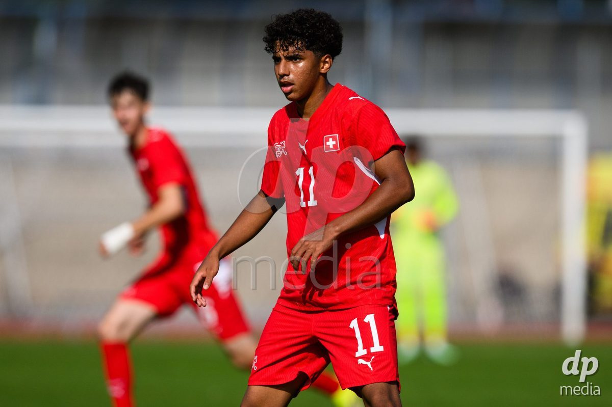 USTI NAD LABEM, CZECH REPUBLIC - OCTOBER 3: Jean Doucoure of Switzerland during the International Friendly match between Slovakia and Switzerland on October 3, 2026 in Ustí nad Labem, Czech Republic.
