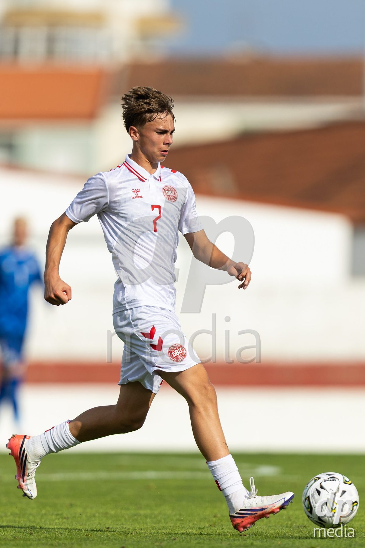 SANTAREM, PORTUGAL - OCTOBER 3: Player from Denmark during the International Friendly match between Denmark U16 and Turkiye U16 at Campo Cha das Padeiras on October 3, 2026 in Santarem, Portugal.