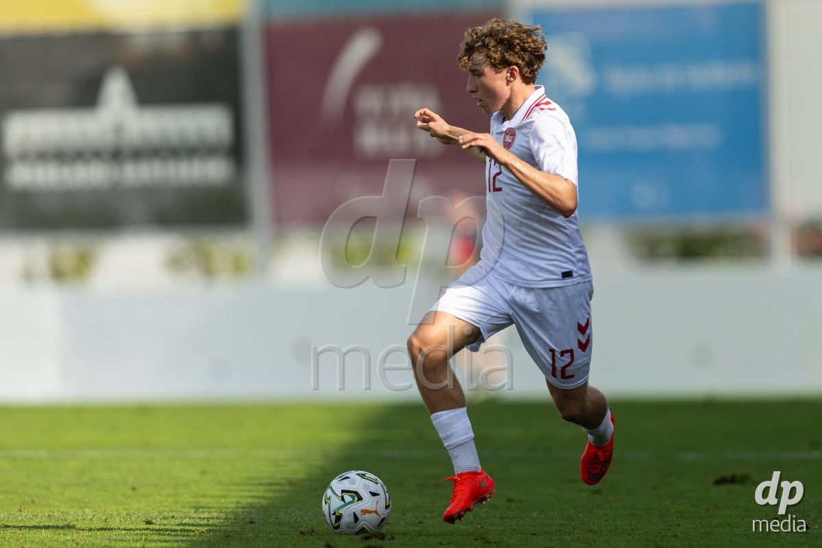 SANTAREM, PORTUGAL - OCTOBER 3: Player from Denmark during the International Friendly match between Denmark U16 and Turkiye U16 at Campo Cha das Padeiras on October 3, 2026 in Santarem, Portugal.