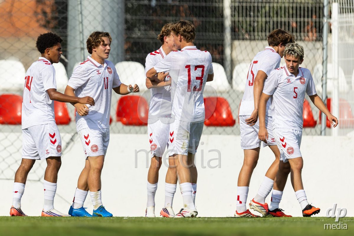 SANTAREM, PORTUGAL - OCTOBER 3: Player celebrating his goal during the International Friendly match between Denmark U16 and Turkiye U16 at Campo Cha das Padeiras on October 3, 2026 in Santarem, Portugal.