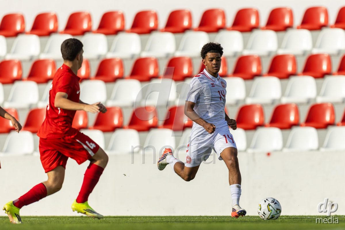 SANTAREM, PORTUGAL - OCTOBER 3: Malte Musenene during the International Friendly match between Denmark U16 and Turkiye U16 at Campo Cha das Padeiras on October 3, 2026 in Santarem, Portugal.