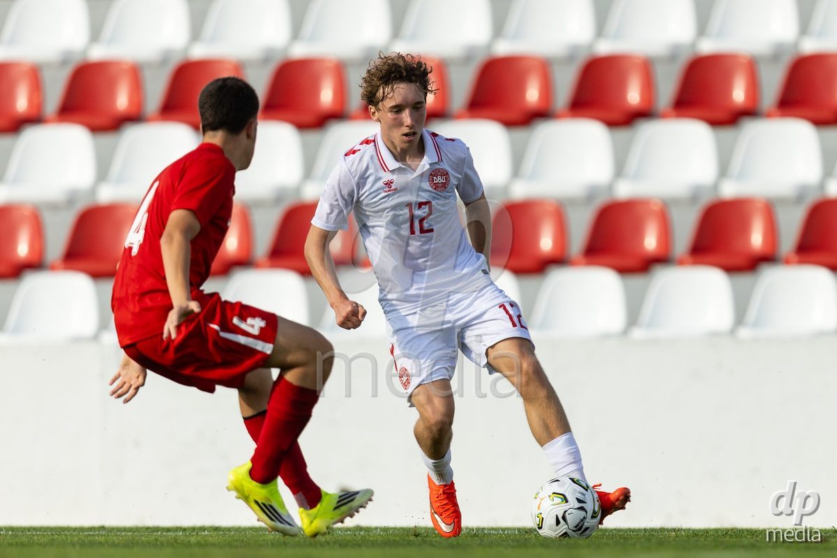 SANTAREM, PORTUGAL - OCTOBER 3: August Termansen during the International Friendly match between Denmark U16 and Turkiye U16 at Campo Cha das Padeiras on October 3, 2026 in Santarem, Portugal.