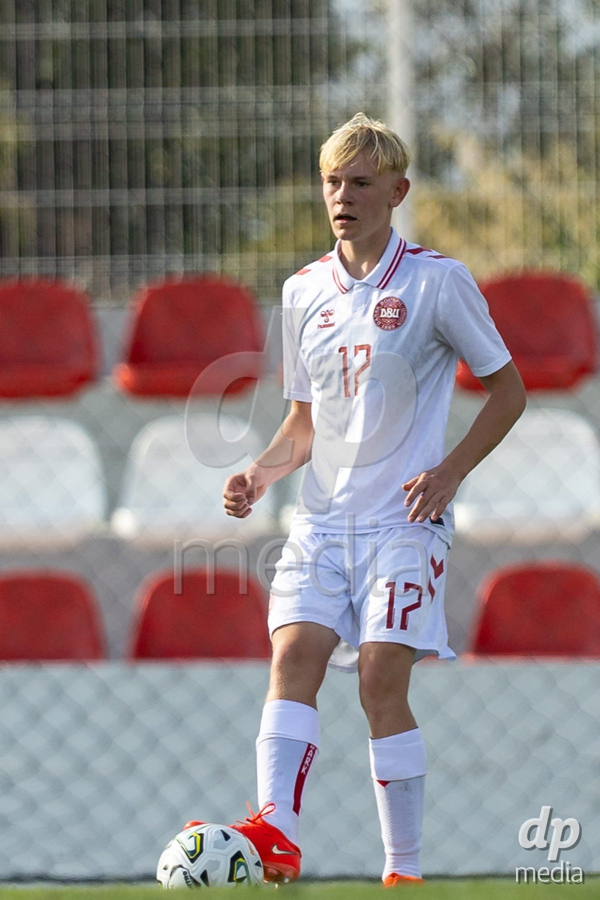 SANTAREM, PORTUGAL - OCTOBER 3: Eskild Frederiksen during the International Friendly match between Denmark U16 and Turkiye U16 at Campo Cha das Padeiras on October 3, 2026 in Santarem, Portugal.