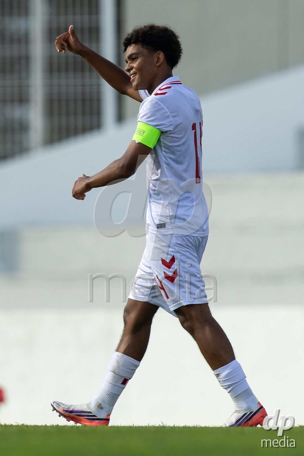 SANTAREM, PORTUGAL - OCTOBER 3: Malte Musenene celebrating goal during the International Friendly match between Denmark U16 and Turkiye U16 at Campo Cha das Padeiras on October 3, 2026 in Santarem, Portugal.