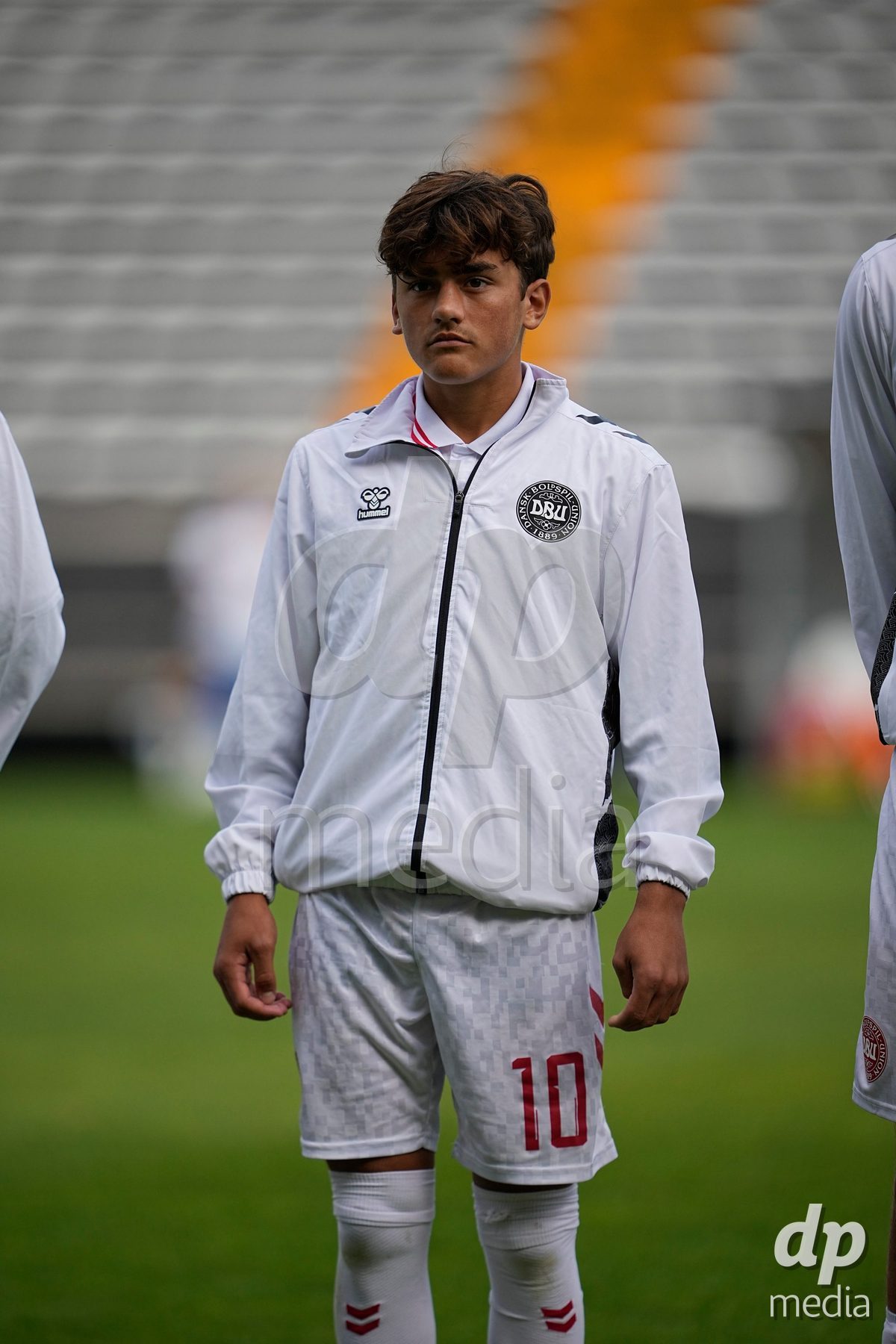 CALDAS DA RAINHA, PORTUGAL - OCTOBER 6: Frederik Abrahamsen of Denmark during the International Friendly match between Romania U16 and Denmark U16 at Campo da Mata on October 6, 2026 in Caldas da Rainha, Portugal.