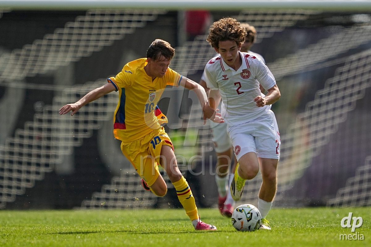 CALDAS DA RAINHA, PORTUGAL - OCTOBER 6: Villads Peltola of Denmark during the International Friendly match between Romania U16 and Denmark U16 at Campo da Mata on October 6, 2026 in Caldas da Rainha, Portugal.