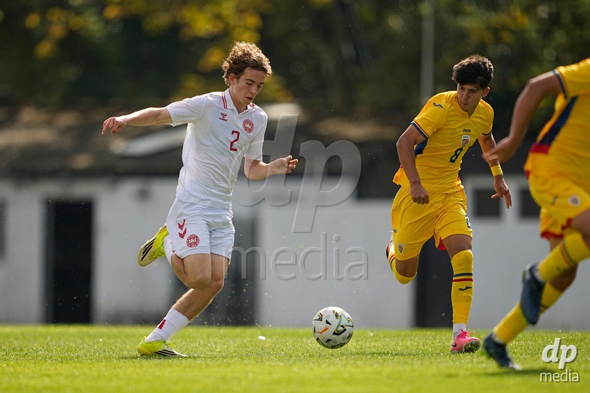 CALDAS DA RAINHA, PORTUGAL - OCTOBER 6: Villads Peltola of Denmark during the International Friendly match between Romania U16 and Denmark U16 at Campo da Mata on October 6, 2026 in Caldas da Rainha, Portugal.