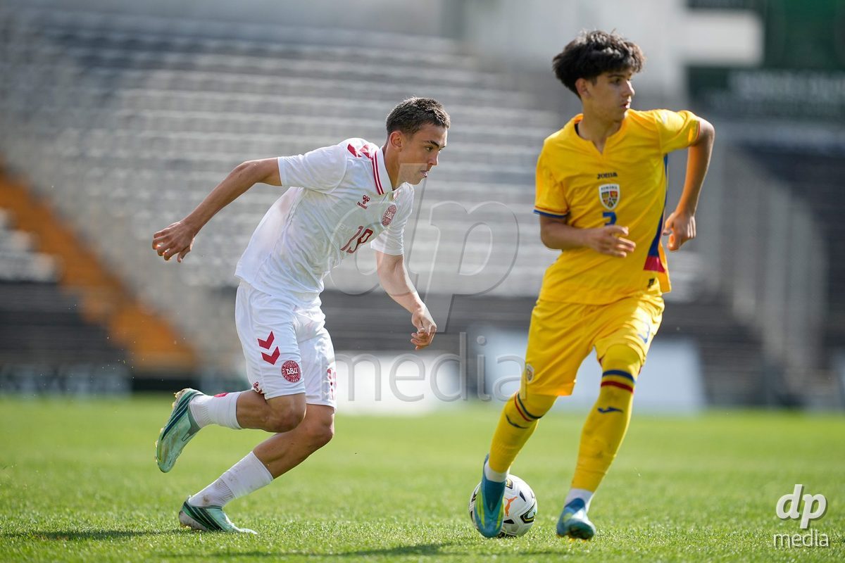 CALDAS DA RAINHA, PORTUGAL - OCTOBER 6: Tahir Kolici of Denmark during the International Friendly match between Romania U16 and Denmark U16 at Campo da Mata on October 6, 2026 in Caldas da Rainha, Portugal.