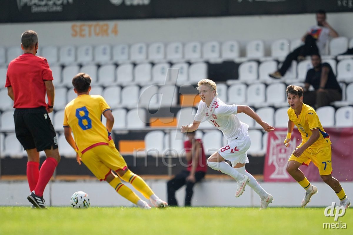 CALDAS DA RAINHA, PORTUGAL - OCTOBER 6: Nicklas Andersen of Denmark during the International Friendly match between Romania U16 and Denmark U16 at Campo da Mata on October 6, 2026 in Caldas da Rainha, Portugal.