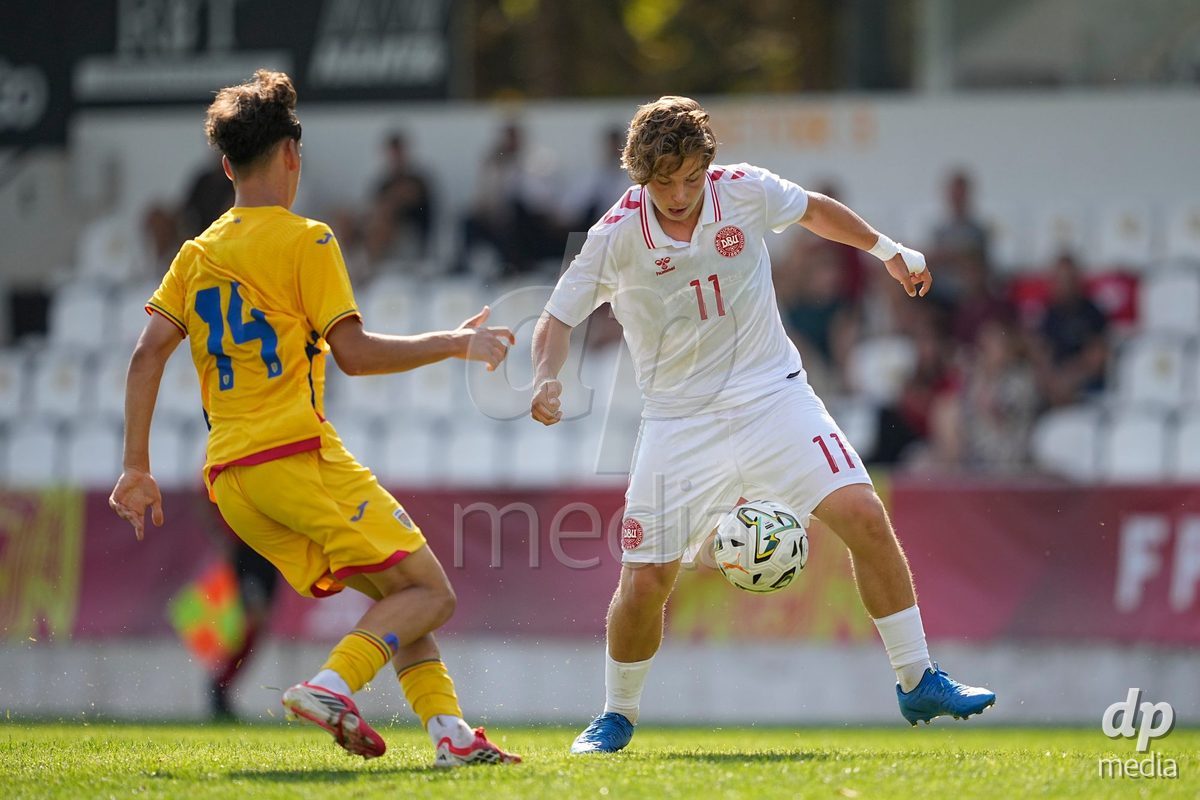 CALDAS DA RAINHA, PORTUGAL - OCTOBER 6: Hector Andersen of Denmark during the International Friendly match between Romania U16 and Denmark U16 at Campo da Mata on October 6, 2026 in Caldas da Rainha, Portugal.