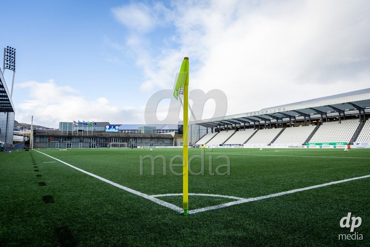 TORSHAVN, FAROE ISLANDS - OCTOBER 6:  Torsvollur Stadium during the UEFA European Qualifiers match between Faroe Islands U21 and Iceland U21 at Torsvollur on October 6, 2026 in Torshavn, Faroe Islands.